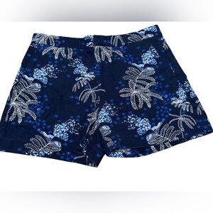 Banana Republic Blue Floral Palm Print Tailored Shorts Size 10 Summer Casual